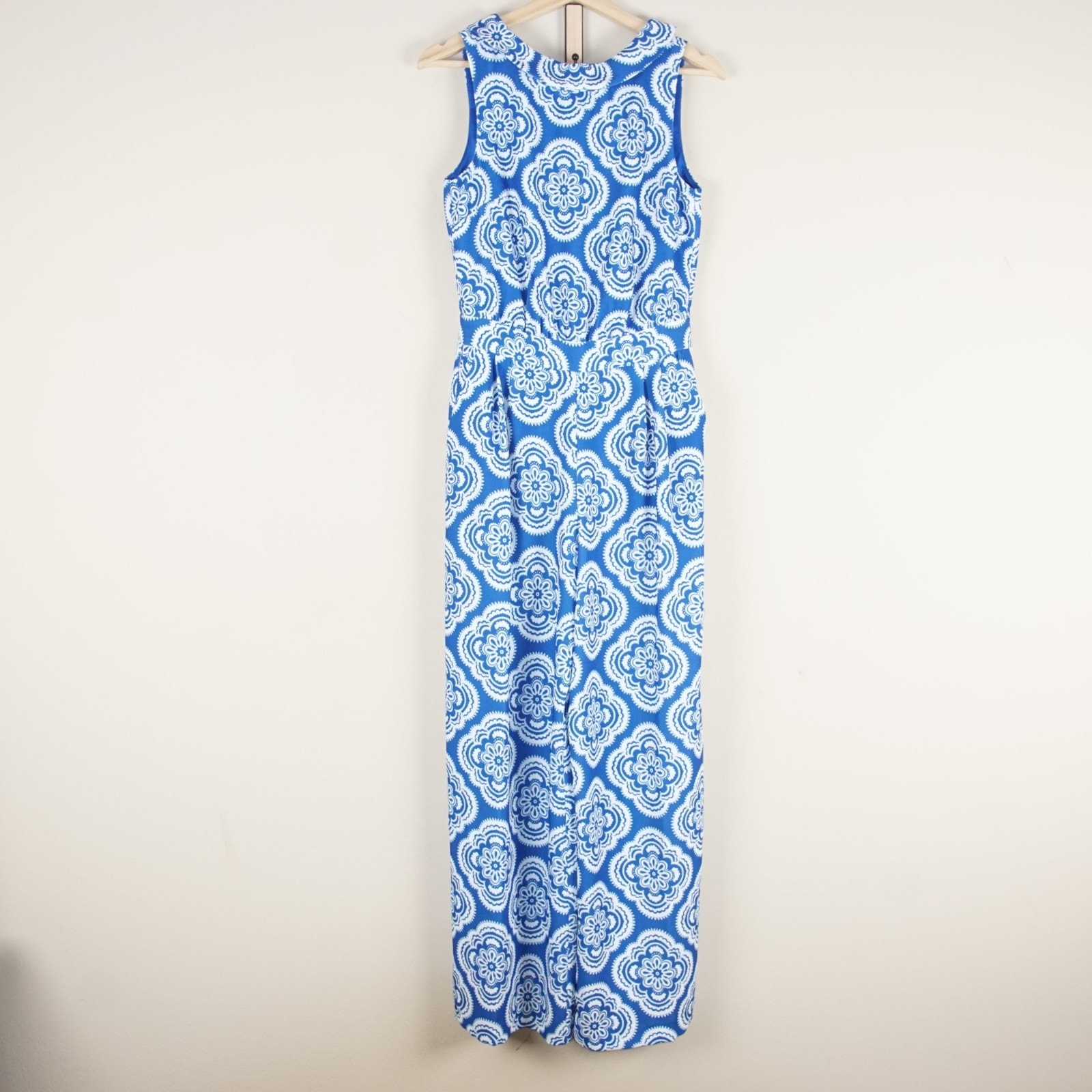 New Boden Clarrisa Jumpsuit Botanic Blush Gallery Blue Sleeveless Womens 4r